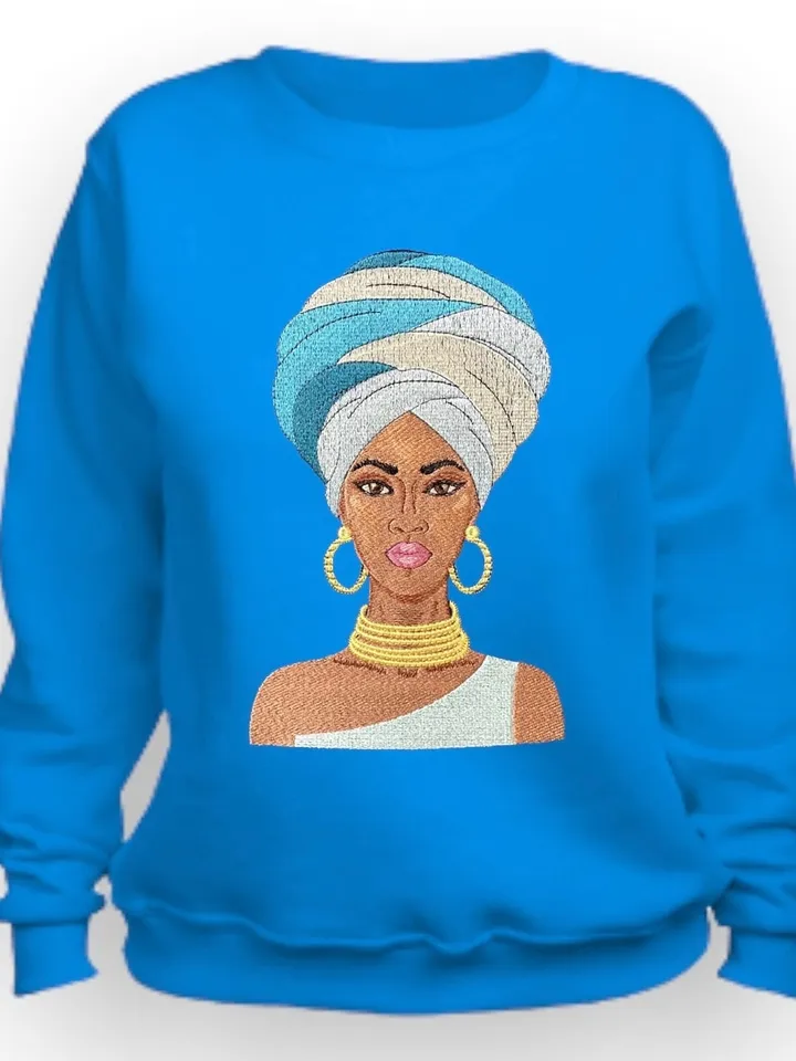Machine embroidery design Mulatto girl, digital embroidery pattern machine embroidery design fashion embroidery motif