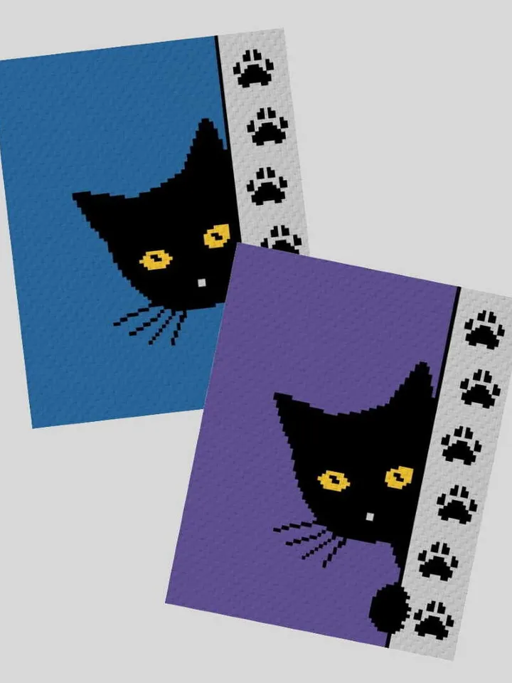 Black Cat Crochet C2C blanket pattern PDF