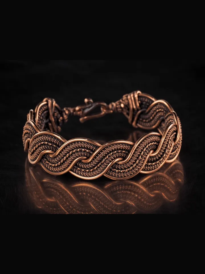 Wire wrapped copper bracelet for woman Antique style copper jewelry WireWrapArt