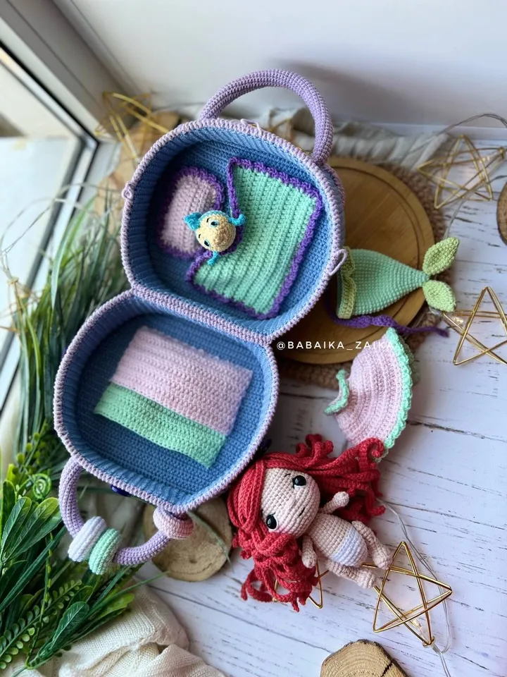 PDF Crochet Pattern Mermaid's doll House, Amigurmi mermaid, Amigurumi House Pattern,  Amigurumi Ariel Pattern, Amigurumi mermaid doll