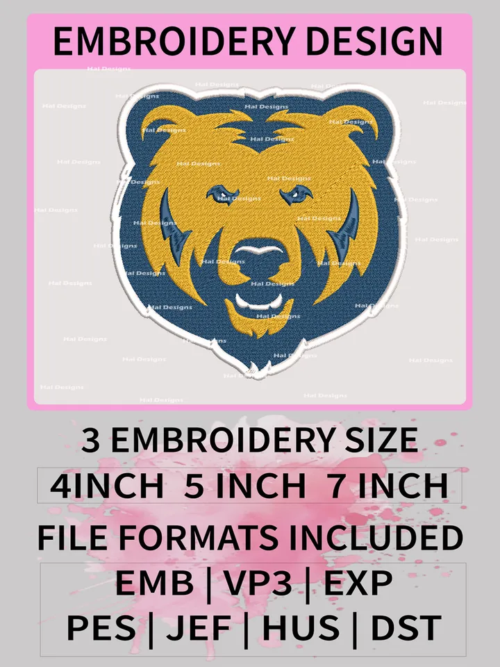 NCAA Northern Colorado Bears Embroidery File, 3 Sizes, 6 Formats, NCAA Machine Embroidery Design, NCAA Logo, NCAA Teams