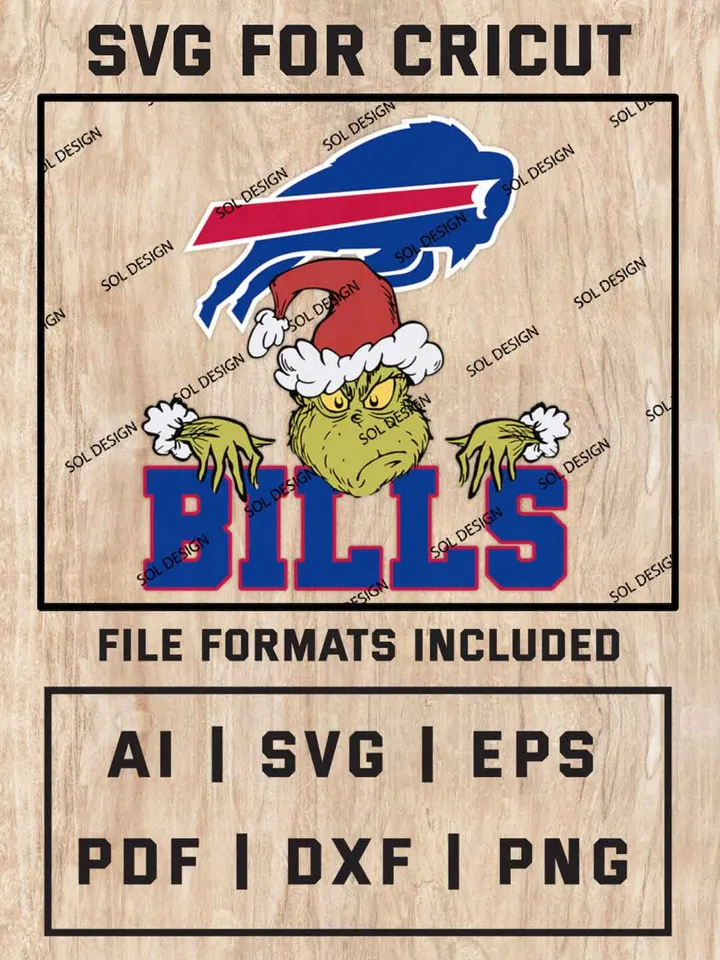 Grinch Buffalo Bills SVG, NFL SVG Design, NFL Buffalo Bills SVG, NFL Bills Cricut, Christmas Svg, Grinch svg, Digital Download