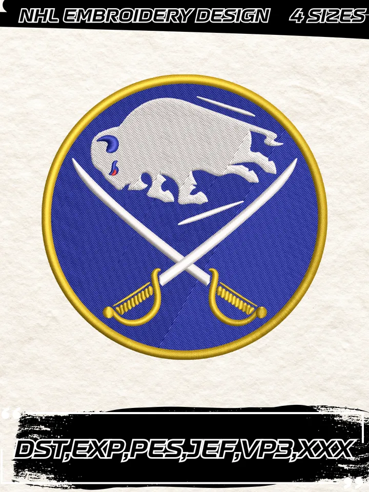 Buffalo Sabres Logos Embroidery Designs,NHL Logo Embroidery Files, Machine Embroidery Design File, 4 Sizes,Digital Download