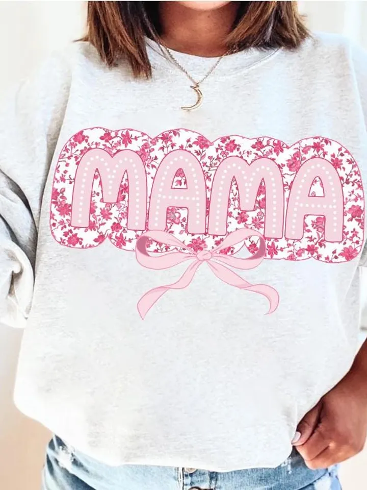 Mama Pink Chinoiserie Coquette PNG, Mama Coquette Bow Png, Retro Mama png, Pink Mama Png, Mama Shirt Png, Mama Varsity Sublimation Design