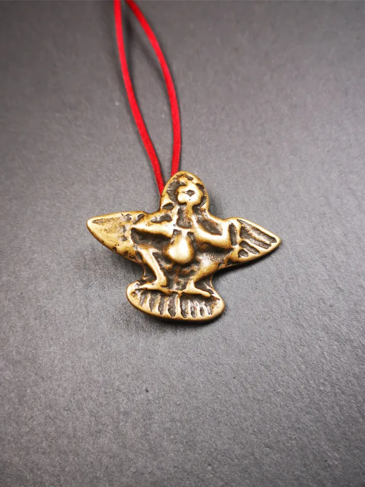 Gandhanra Antique Tibetan Buddhist Amulet Pendant - Garuda - The Golden-Winged Bird, Crafted from Copper,1.65&quot;