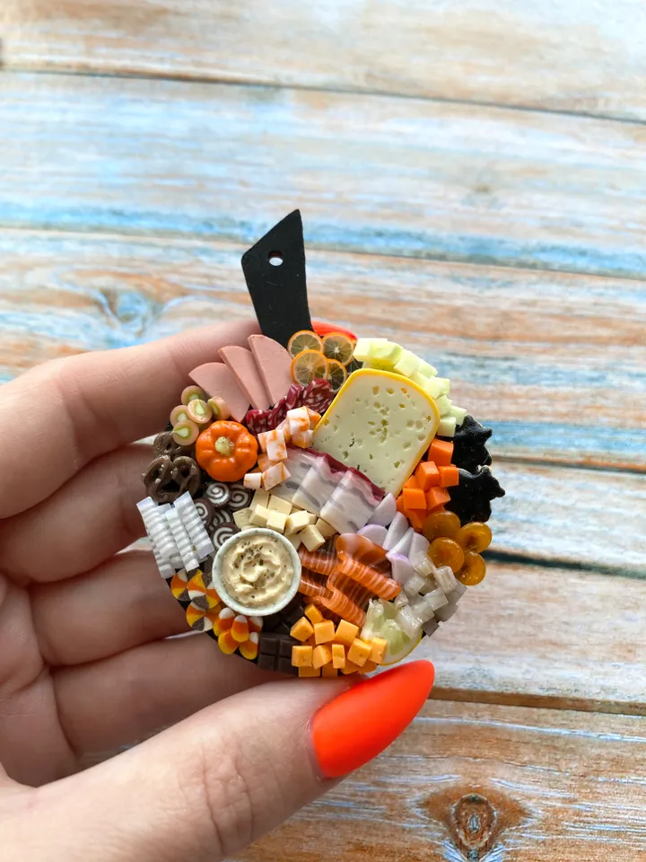 Magnet Miniature Halloween Charcuterie Board with Polymer clay Souvenir