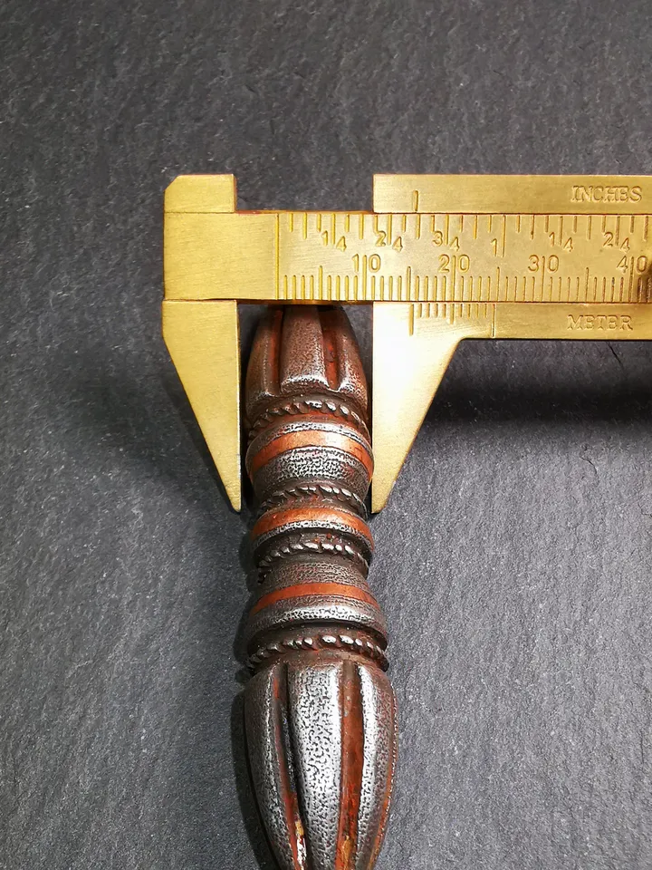 Vintage Tibetan Ritual Implement by Gandhanra - Nine-Pronged Vajra Dorje of Vajrayana Buddhism - Made of Cold Iron - 30 Years