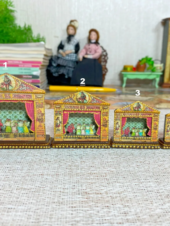 Tutorial. Puppet theater 1:12. Miniature dollhouse.