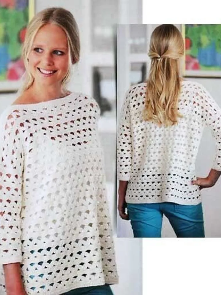 Crochet Sweater women pattern, summer sweater crochet pattern pdg
