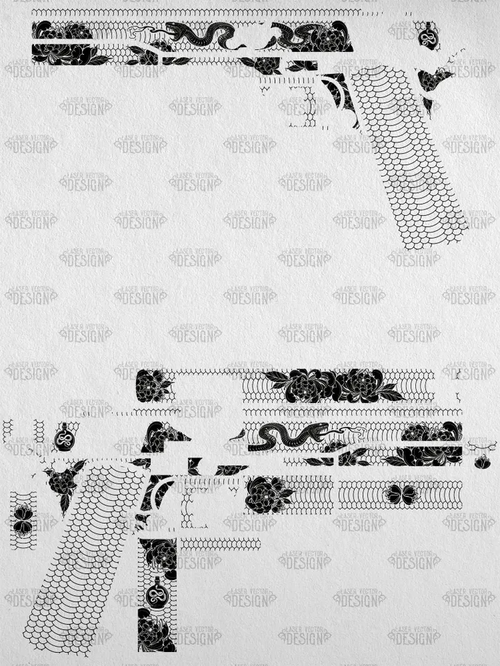 VECTOR DESIGN Kimber stainless target 6 in Snake and flowers