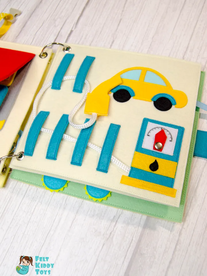 Transport quiet book, gift for toddler