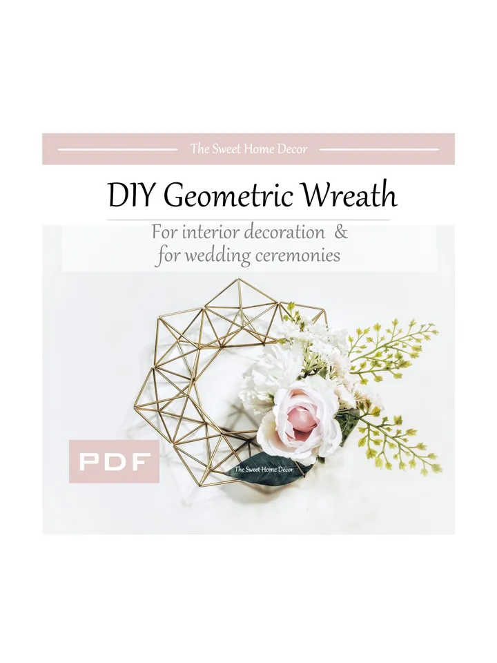 DIY geometric wreath Himmeli for wedding centerpieces. Icosahedron for wedding ceremonies, Christmas home decor pdf