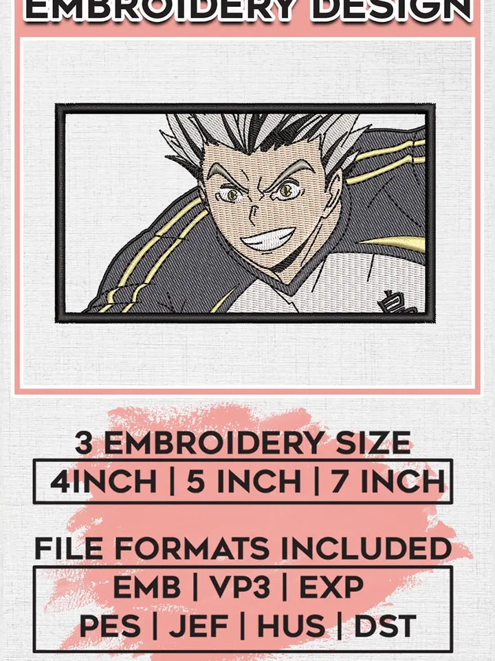 Bokuto Kotaro Haikyu Character Embroidery Files / Anime Character Embroidery Designs, Machine Embroidery, Digital Download EMB_ANIME_43