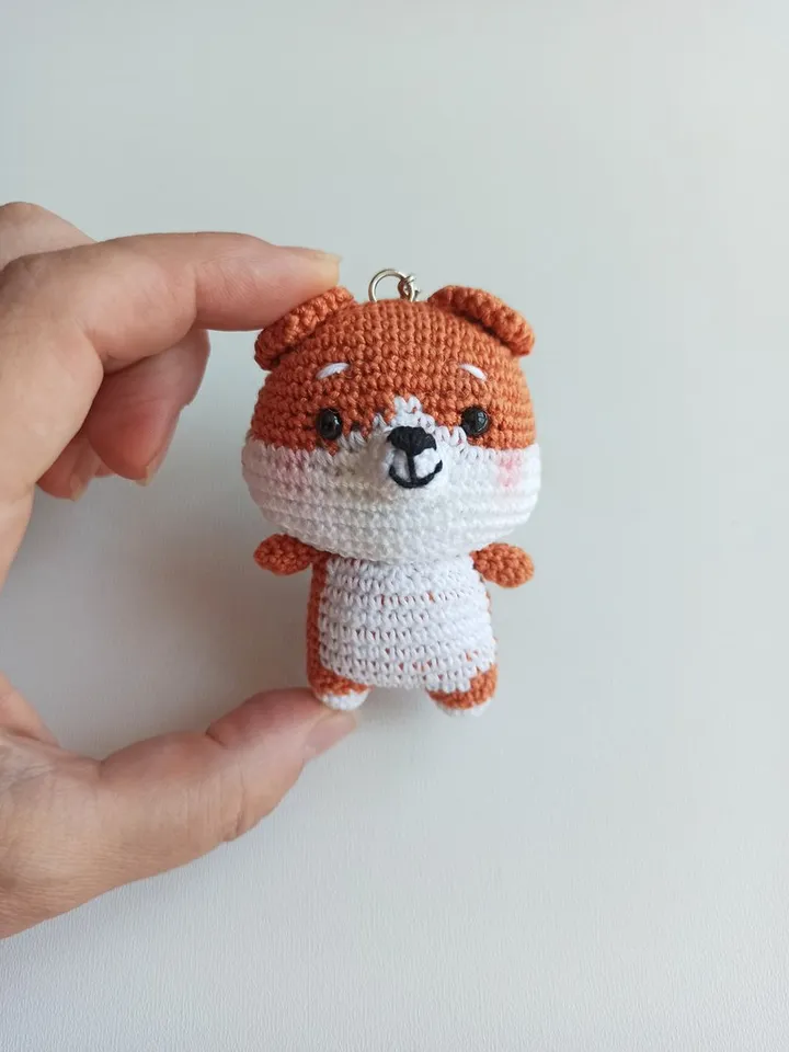 Handmade keychain shiba inu,amigurumi puppy shiba inu ,cute bag charm, gift for