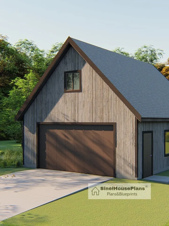 2-Car Garage Plan with Loft: 24' x 30' Building Blueprints + Material List