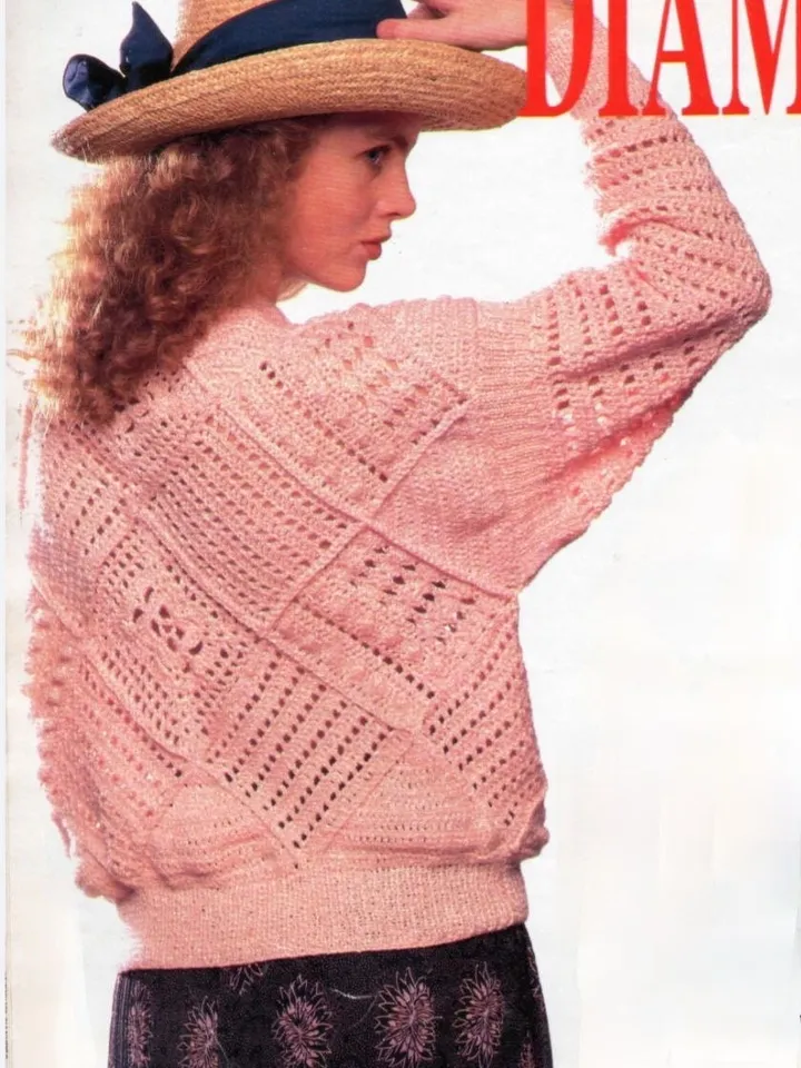 Sweater crochet pattern, summer sweater, squares sweater crochet pattern pdf
