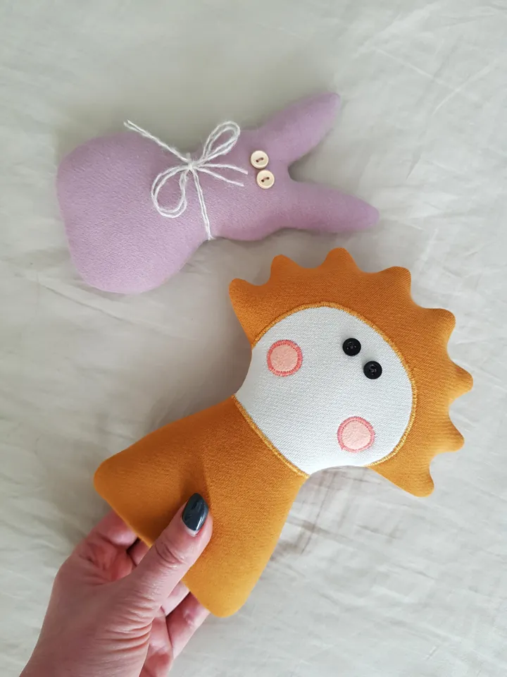 Rag doll Lilu sewing pattern PDF, digital tutorial in English, mini doll sewing diy
