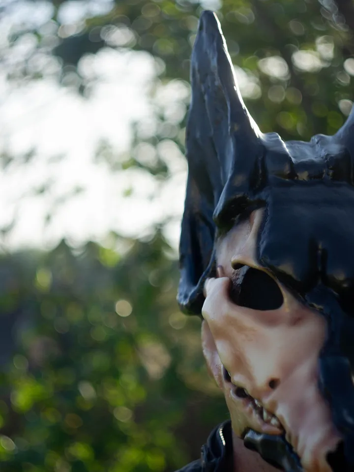 Egyptian Black Anubis head mask, black jackal mask, anubis cosplay mask, for egyptian costume, skull costume mask, cosplay face mask