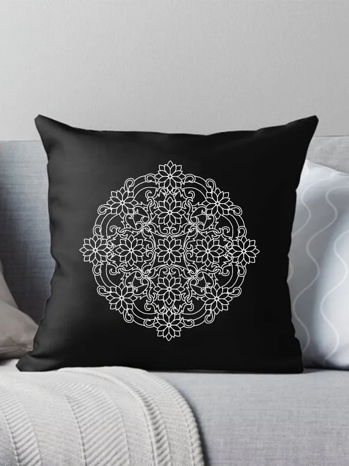 Floral mandala blackwork pattern PDF download Mandala ornament Backstitch chart, Simple mandala for hand embroidery PDF, Mandala art #W46