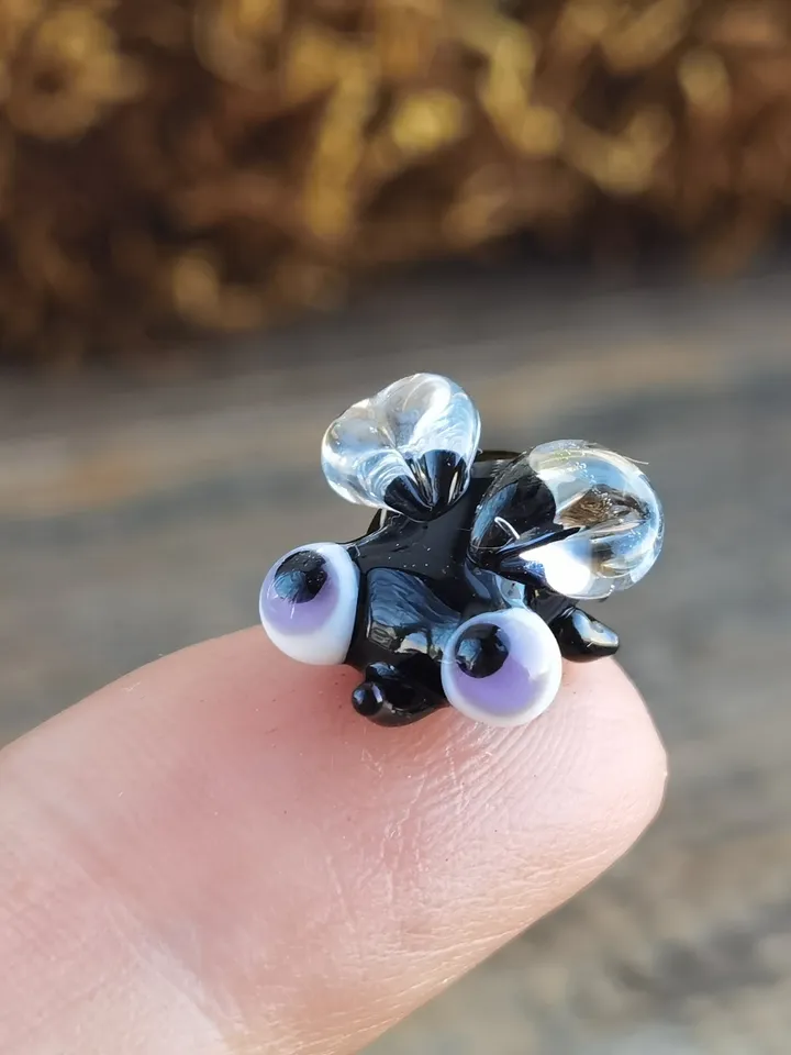 TINY FLY insect figurine Glass fly Miniature fly glass figurines miniature animals tiny glass animals little fly terrarium decoration