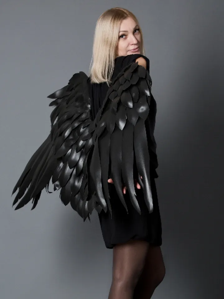 Black Angel wings costume-Cosplay wigs-Wedding sexy wings-Victoria secret wings-Valentine's Day-DIY wings