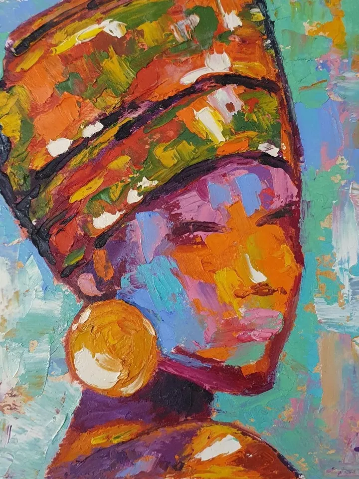 Faceless Elegance woman oil painting