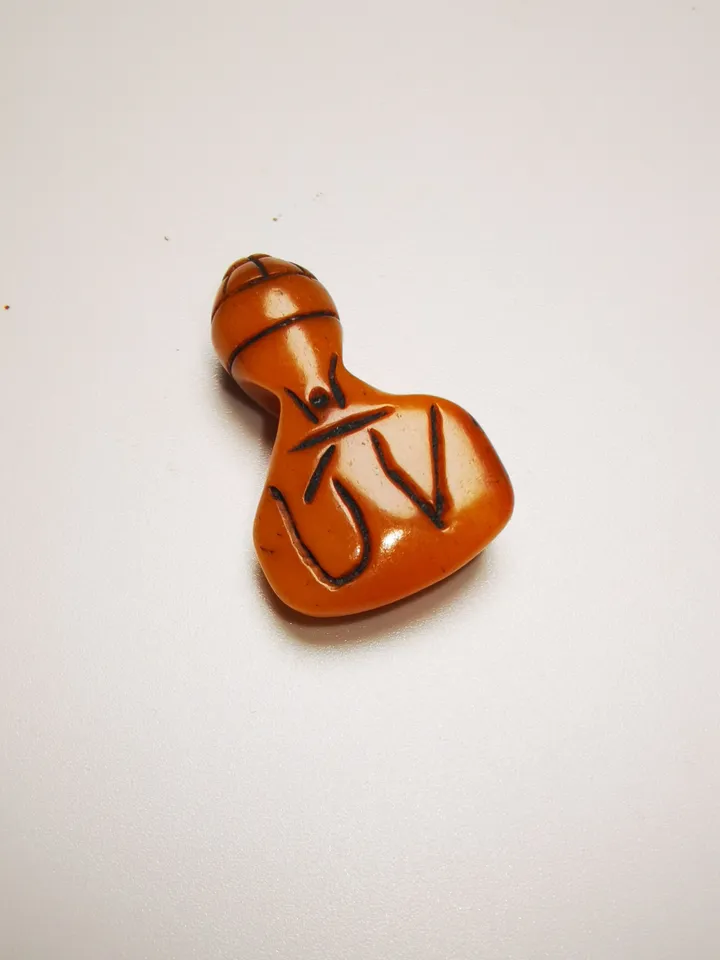 Gandhanra Tibetan Amulet,Hand-carved Yak Bone Pendant, OM Symbol