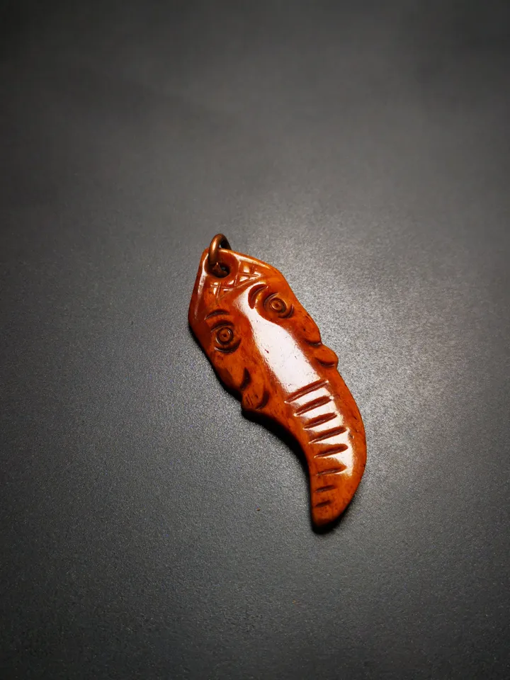 Gandhanra Unique Tibetan Yak Bone Carved Ganesha (Elephant God) Amulet Pendant