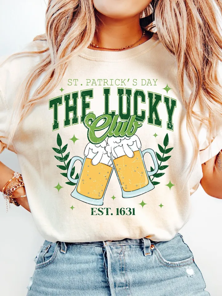The Lucky Club PNG, St. Patrick’s day Png Designs, Retro St. Patrick’s Png, Trending Png, Trendy St.Pattys Day Png, Trendy Retro Irish Day