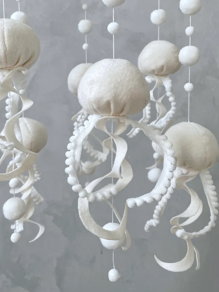 Jellyfish baby mobile neutral Ocean crib mobile baby