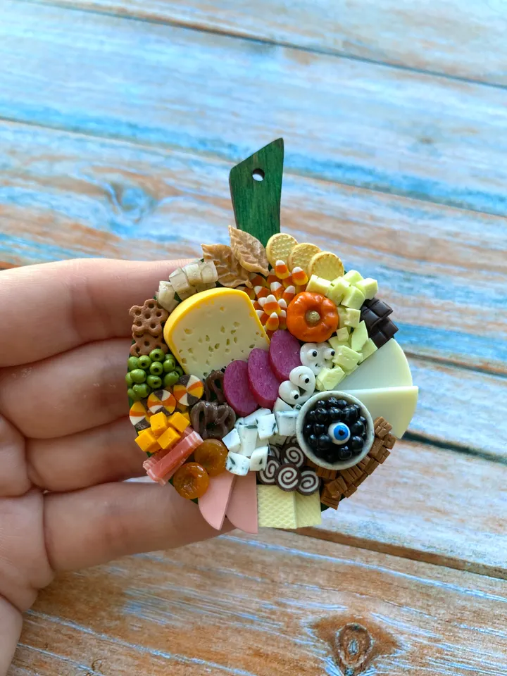 Magnet Miniature Halloween Charcuterie Board with Polymer clay Souvenir