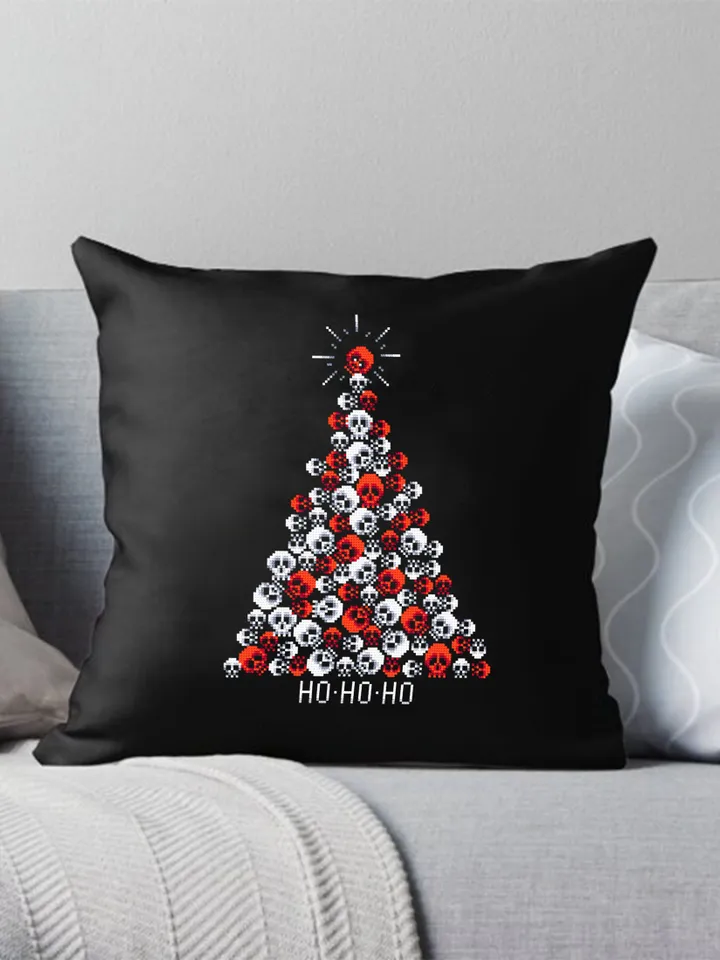 Horror Christmas tree cross stitch pattern download PDF Spooky Christmas pattern digital Gothic embroidery PDF Skull stitch Horror gift #N54