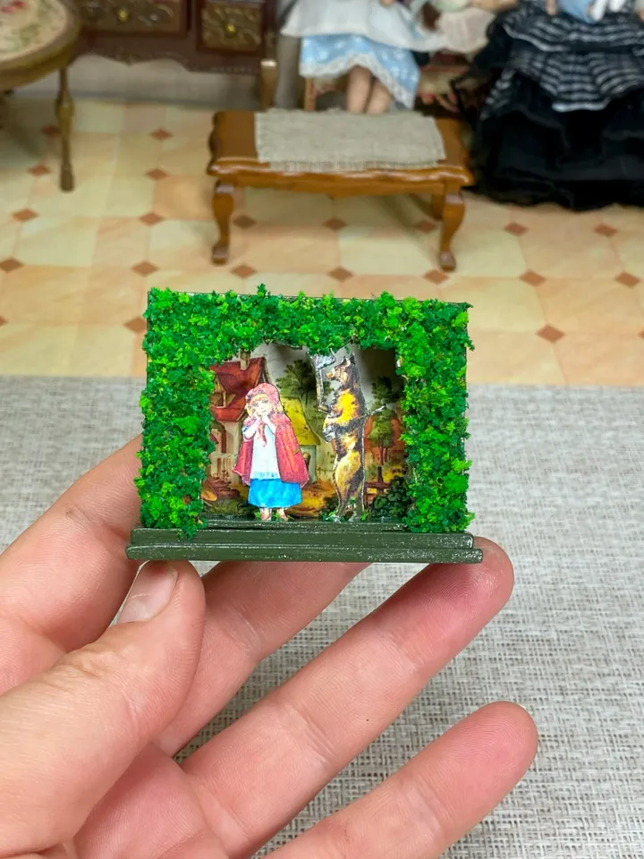 Tutorial. Miniature puppet theater based on the fairy tale "Little Red Riding Hood". Two sizes 1:12. 1:6.