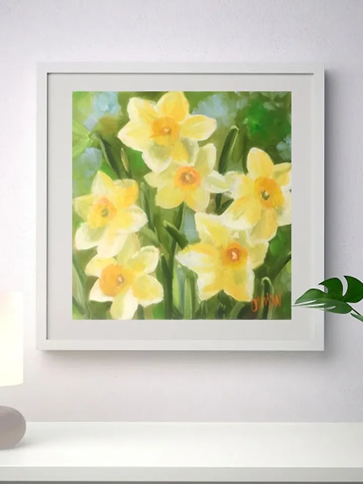 Narcissus Painting Daffodil Original Watercolor Floral Wall Art Small Flower Art