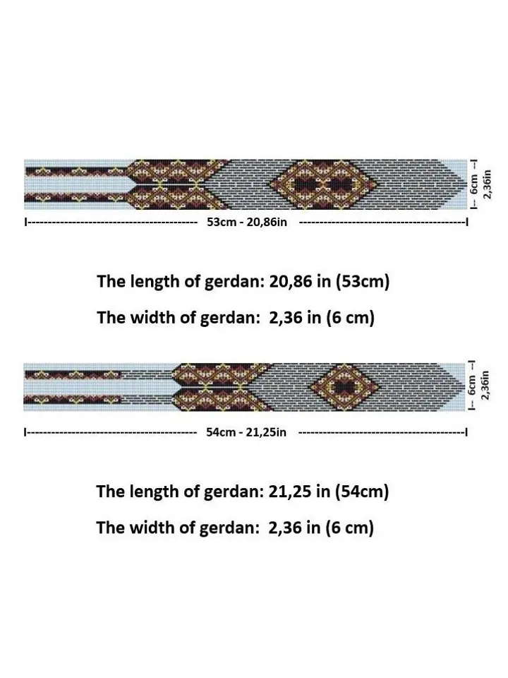 Bead loom patterns, schemes for a Gerdan-Split-Loom Necklace, Beading Loom only Pattern, Instant Download, PDF
