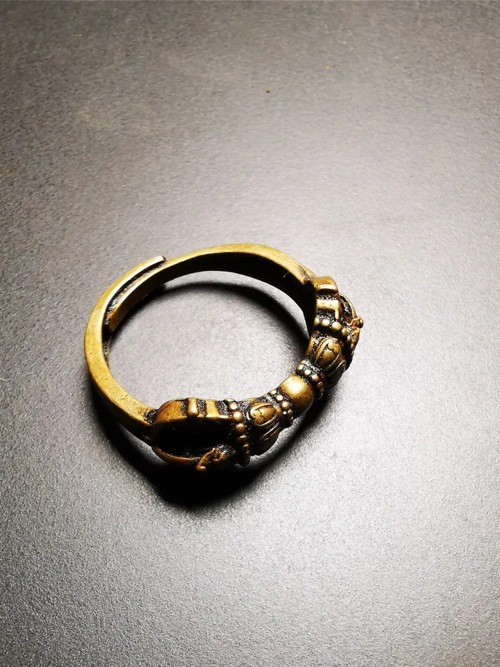 Gandhanra Handmade Tibetan Vajra Ring,Buddhist Protection Jewelry