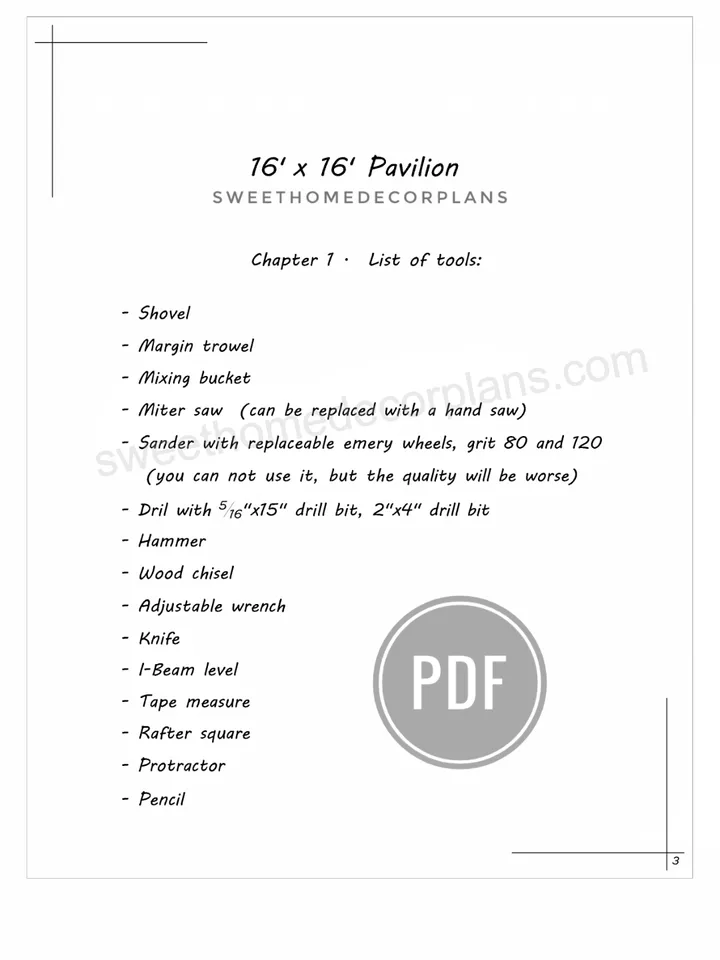 Diy 16 x 16 gable pavilion plans pdf. Carport plans. Square outdoor covered gazebo plans. Diy backyard timber frame plans for outdoor. Garage plans