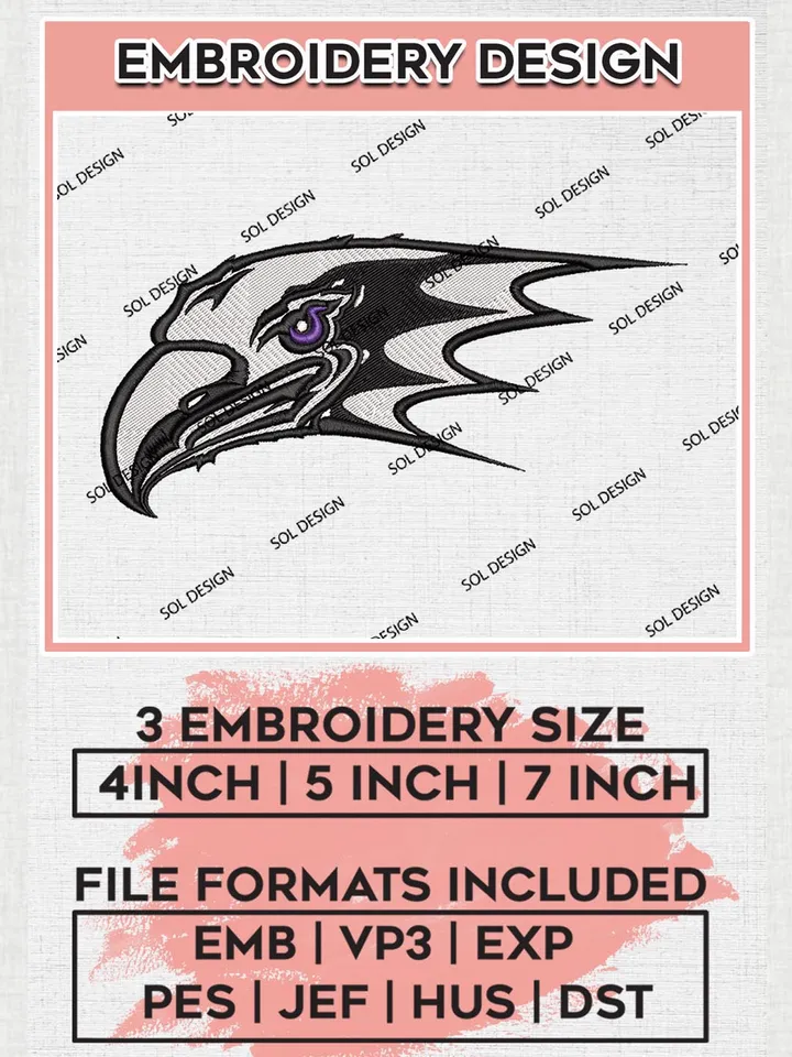 Niagara Purple Eagles Embroidery Designs, NCAA Logo Machine Embroidery Files, NCAA Niagara Purple Eagles Logo, NCAA Embroidery Designs, Machine Embroidery Designs, Digital Download