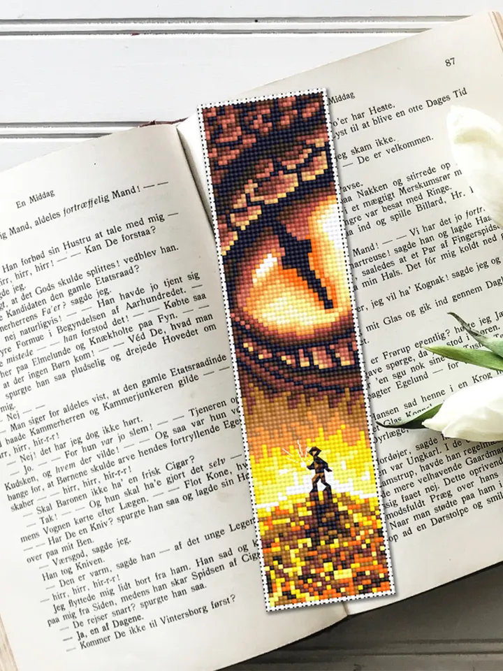 Fantasy Dragon bookmark cross stitch download PDF Fairy movie cross stitch, Magic handmade bookmark digital PDF, Wizard world, Fantasy bookmark #B87