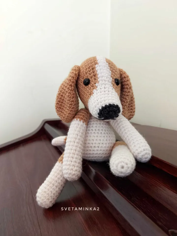 Beagle Crochet Dog Pattern Amigurumi Puppy. Digital Download. PDF.