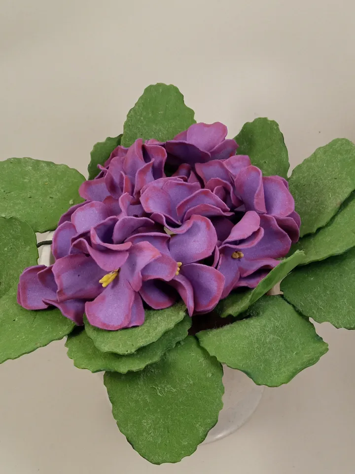 Handmade artificial violet in a pot/home decor/kitchen decor/gift for her/mother Day gifts/birthday gift/grandma gifts