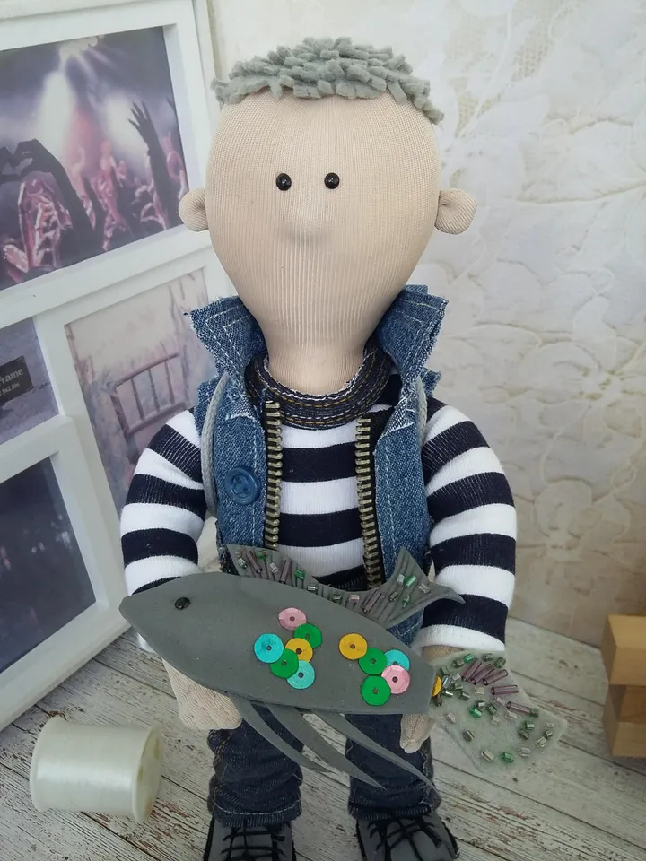 doll Boy,superstar,tourist with a backpack,gift for a fisherman,nature lover boss, friend,dad gift from kids,favorite fisherman
