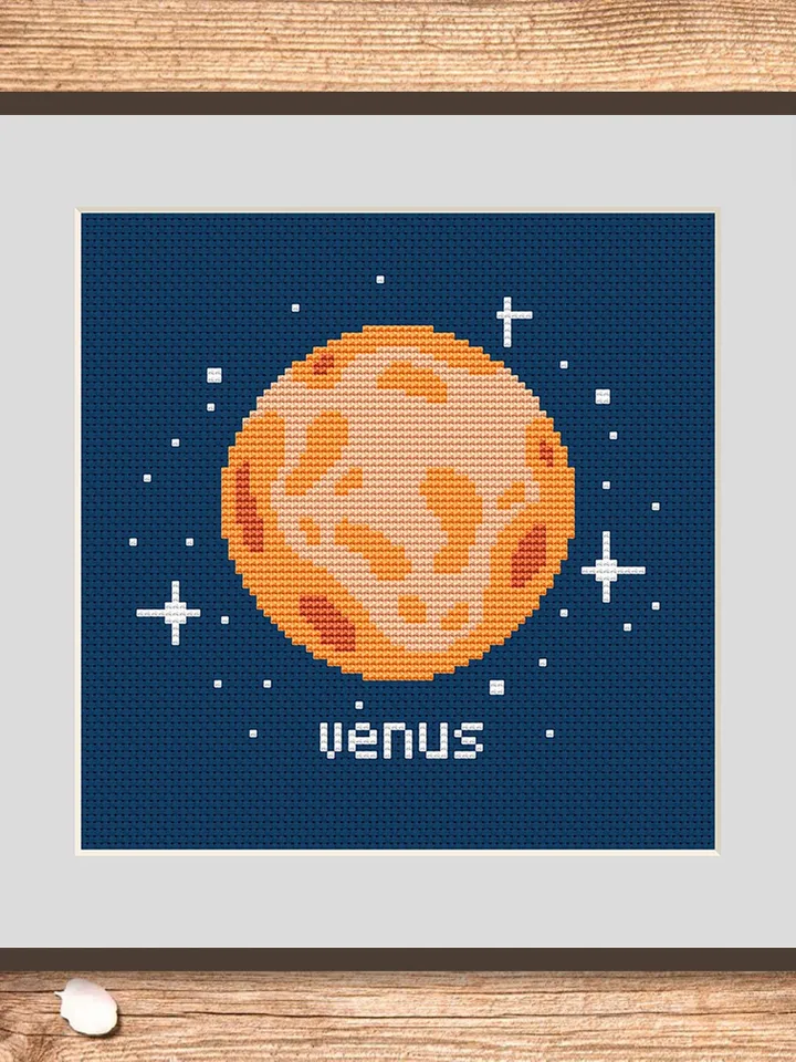 Venus Cross Stitch Pattern, Planets Cross Stitch Pattern, Venus Pattern, Space Cross Stitch Pattern, Solar System Patterns #spc002