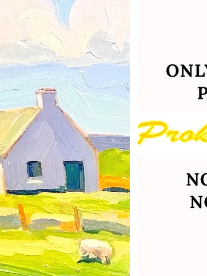 Ireland Painting Irish Cottage Original Art Sheeps Painting Landscape Impasto Oil Painting Farm Impressionist Art Gift by ArtProkopaloSv