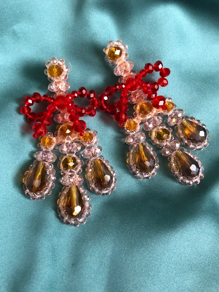 Chandelier Crystal Bow Earrings