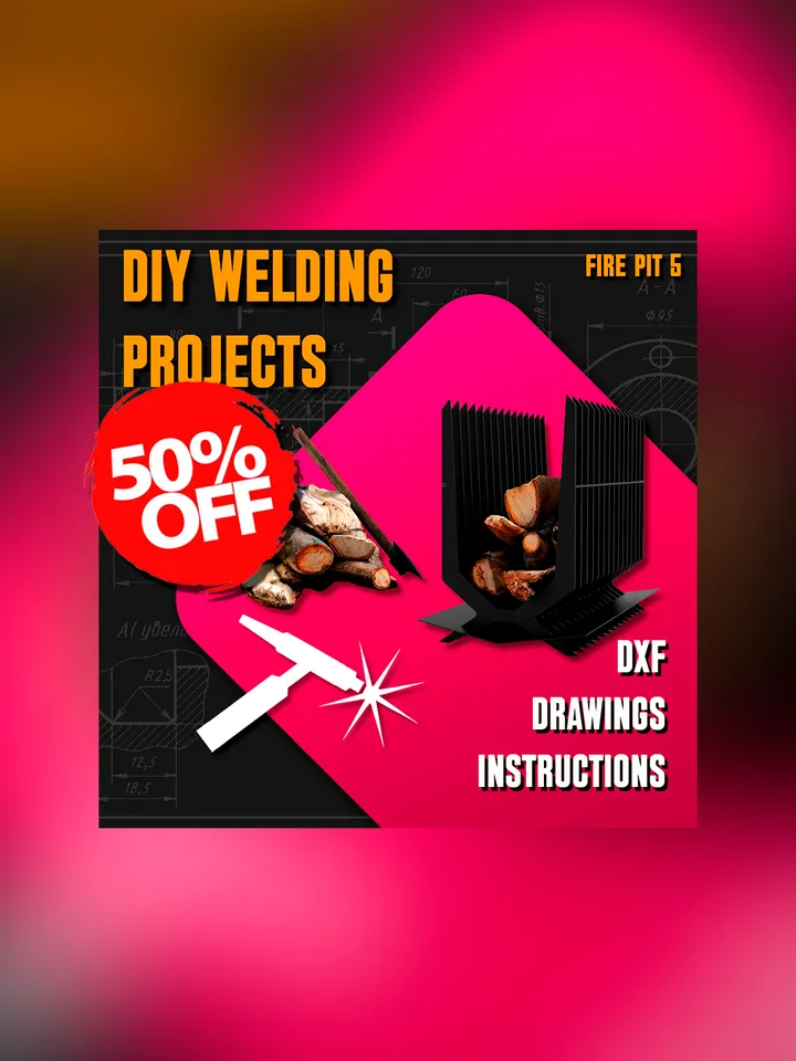 Welding Project Plans Drawings Fire Pit 5 (DXF, PDF)