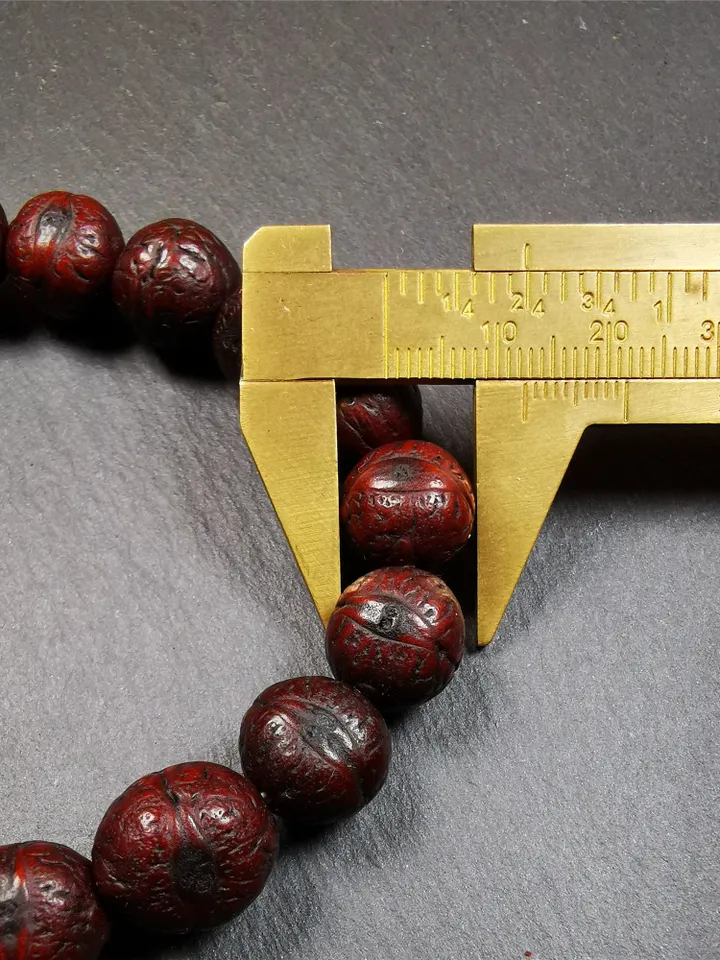Gandhanra Unique Tibetan Dalo Dzi Bead Bracelet(30 Years Old), Fortune Wave Dzi with Old Bodhi Beads,Fit for 15-19cm Wrist
