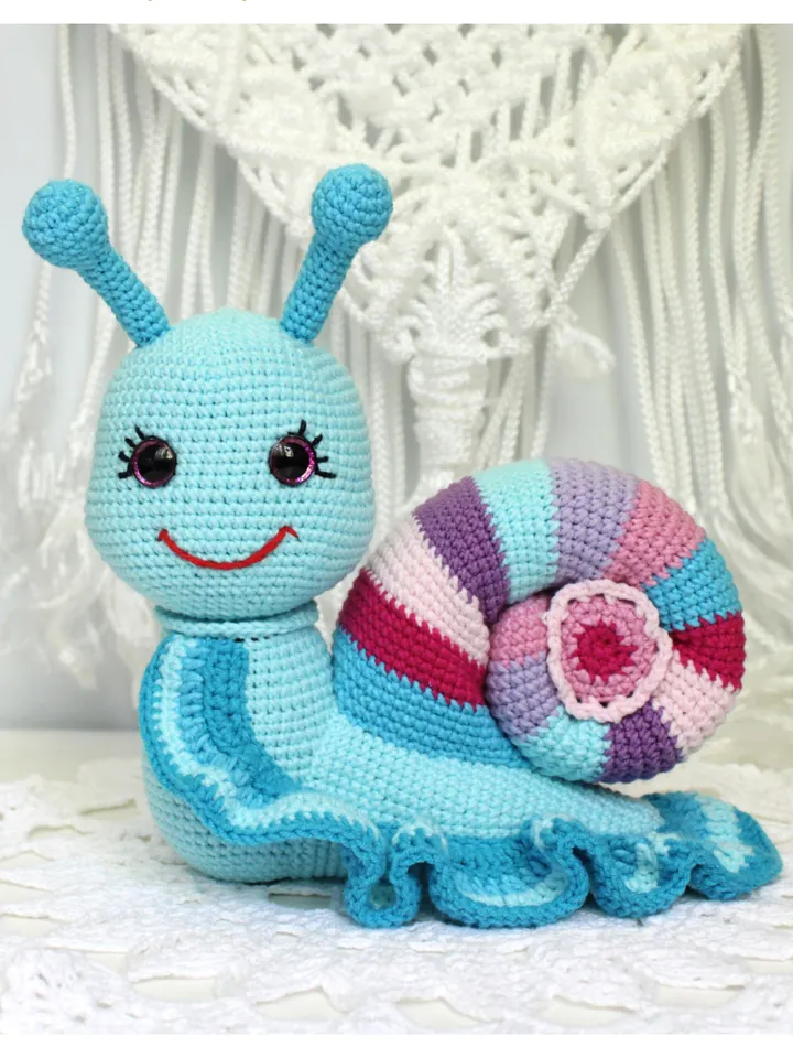 Snail crochet pattern PDF in English Cute snail amigurumi Toy crochet tutorial