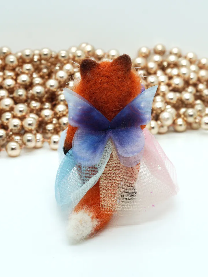 Mary the fox, miniature needle felted animal, fairy fox, ships from the US