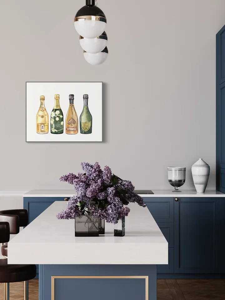 Champagne Watercolor Art Print, Cocktail Print, Bar Cart Art Work, Bar Decor, College Apartment, Wine Cocktail Drink, College Dorm Decor